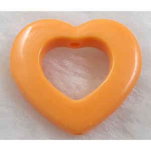 resin beads, heart, orange