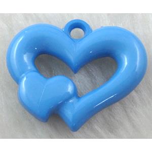 Resin Heart Pendant Blue