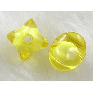 Acrylic Bead,Transparent, Yellow