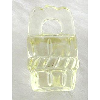 Cask Acrylic Bead,Transparent, Lt.Yellow