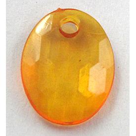 Acrylic Bead,Transparent, Orange