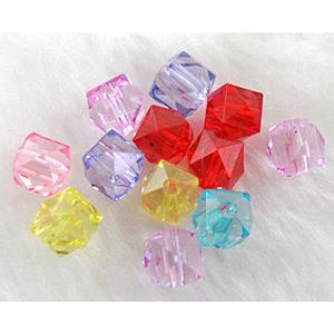 Faceted cube Acrylic Bead,Transparent, mixed