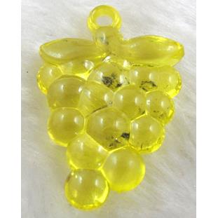 Grape Acrylic pendant, transparent, yellow