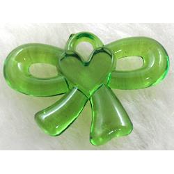 Acrylic pendant, bowknot, green