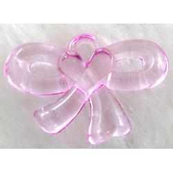 Acrylic pendant, bowknot, pink