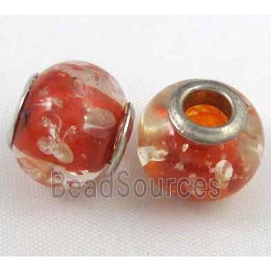 Amber Beads, NR, rondelle, red