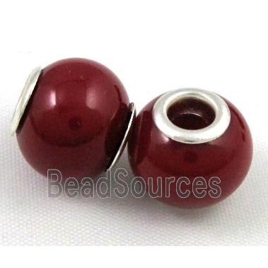 Amber Beads, NR, rondelle, deep-red