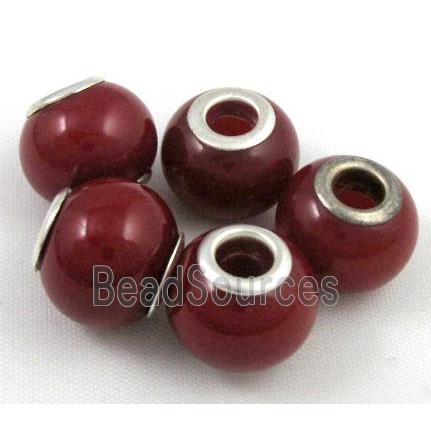 Amber Beads, NR, rondelle, deep-red