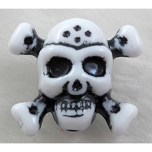 Antique Style Plastic Beads, Skull charm