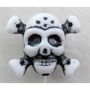 Antique Style Plastic Beads, Skull charm