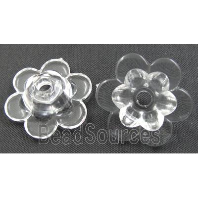 Acrylic beads, flower, clear