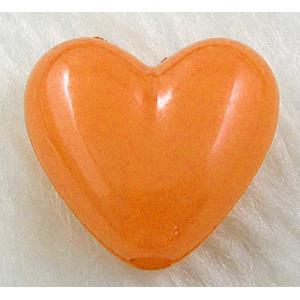 resin, heart, jewelry bead, orange