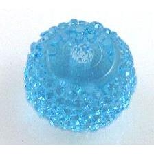 resin rhinestone bead, rondelle, aqua