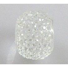 resin rhinestone bead, rondelle, clear