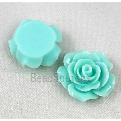 resin bead, rose, flat back