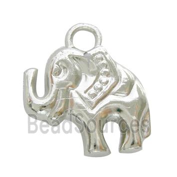 Nickel Free Antique Silver Color Elephant Plastic Pendant Beads