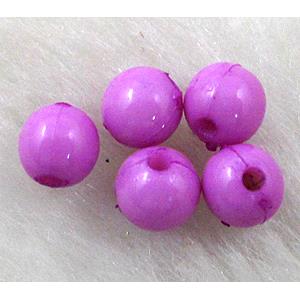 Plastic Beads, round, Purple