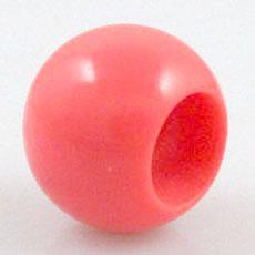 round plastic bead, red