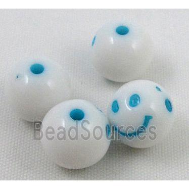 round plastic bead, smile face