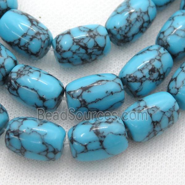 blue Assembled Turquoise barrel beads