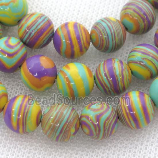 Synthetic Malachite beads, round, multicolor