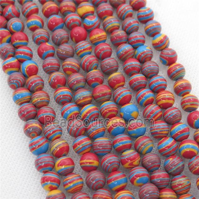 Synthetic Malachite beads, round, multicolor