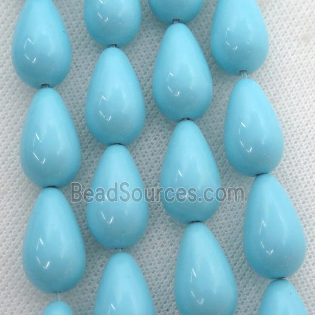 blue Synthetic Turquoiuse beads, 3d-teardrop