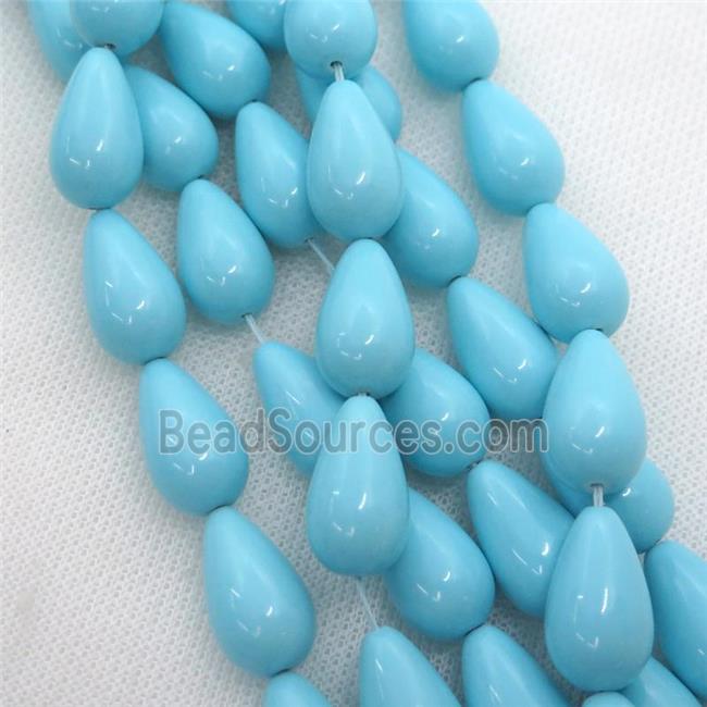 blue Synthetic Turquoiuse beads, 3d-teardrop