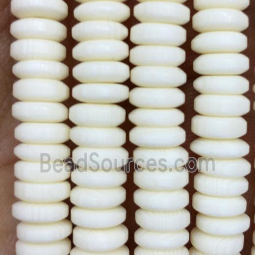 white Resin heishi beads