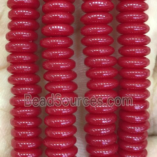 red resin disc beads