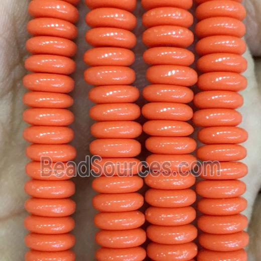 orange resin heishi beads