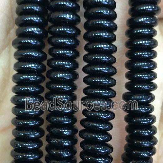 black resin heishi beads