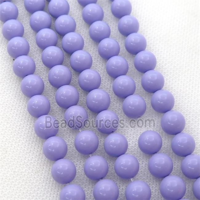 Synthetic Coral Beads, lavender, round