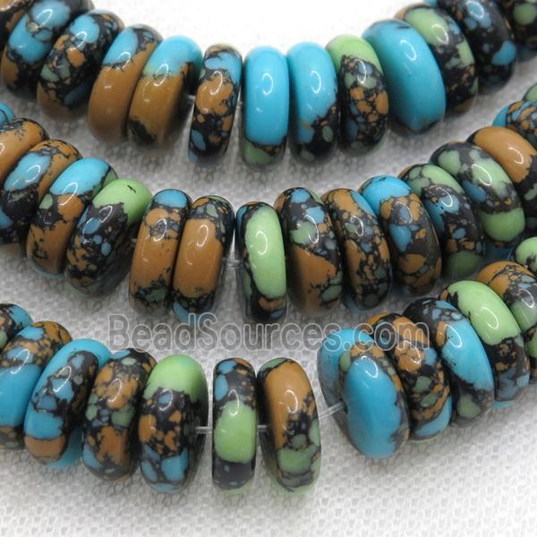 Assembled Turquoise heishi beads, multicolor