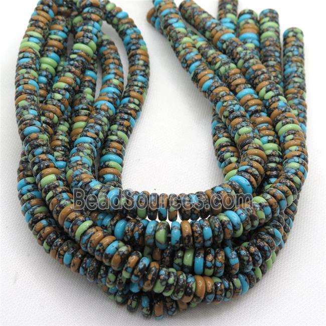 Assembled Turquoise heishi beads, multicolor