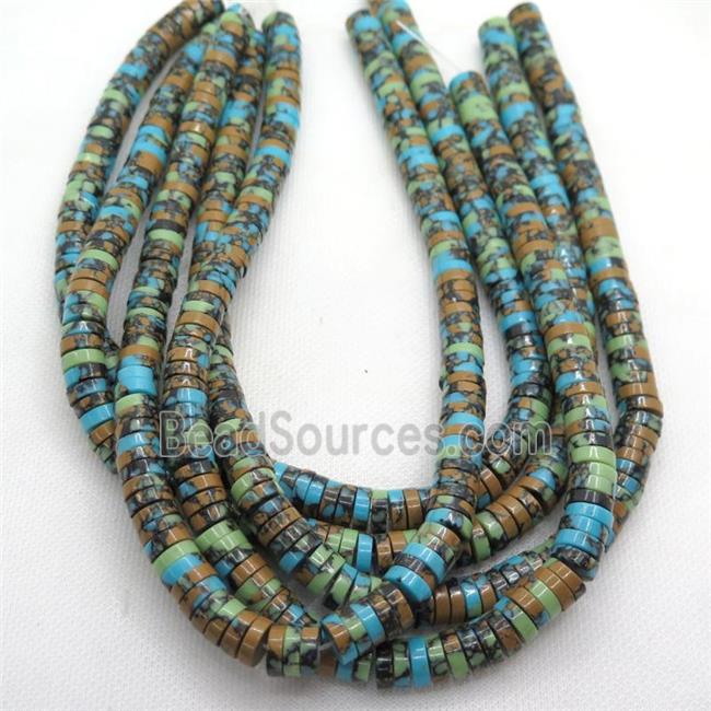 Assembled Turquoise heishi beads, multicolor