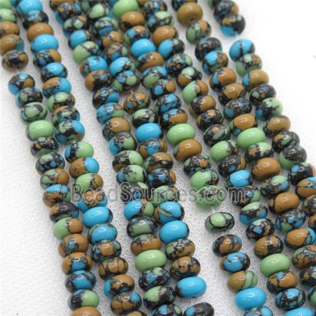 Assembled Turquoise rondelle beads, multicolor