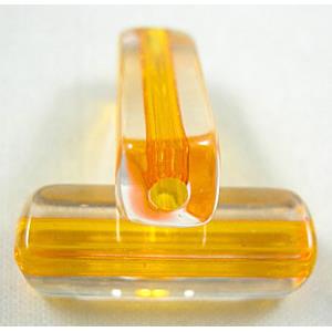 Acrylic Beads, tube, yellow