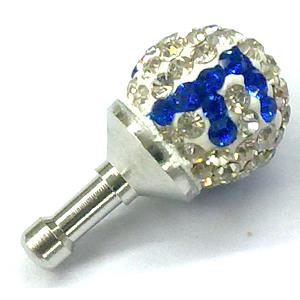 Earphone Jack Dust Cap Plug, fimo with mideast rhinestone