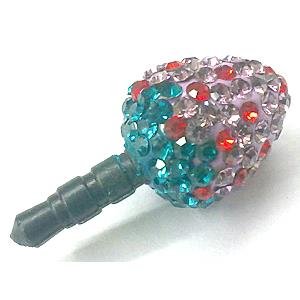 Earphone Jack Dust Cap Plug, fimo with mideast rhinestone