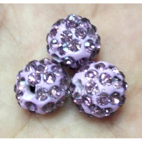 Fimo bead with rhinestone, purple