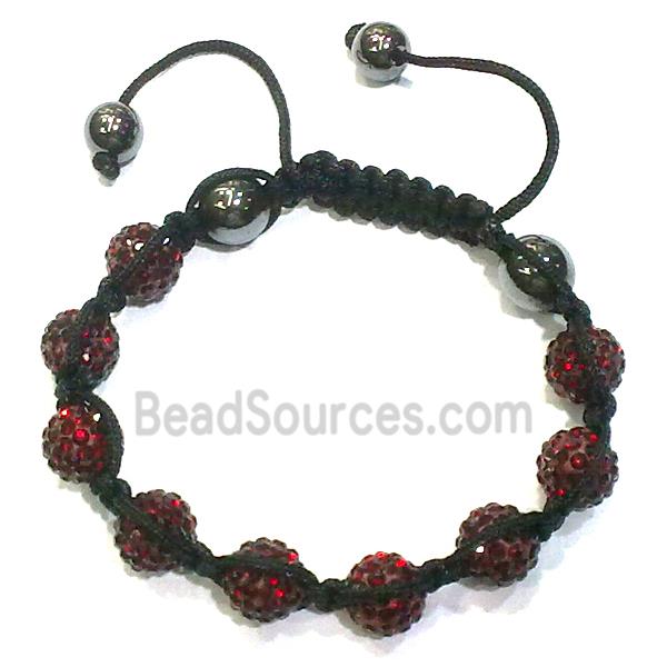 Bracelet, polymer clay beads paved mid-east rhinestone