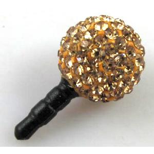 Earphone Jack Dust Cap Plug, fimo with mideast rhinestone