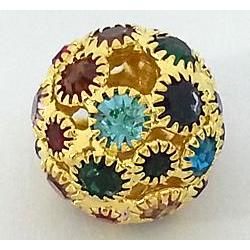 round mid-east Rhinestone Bead, gold