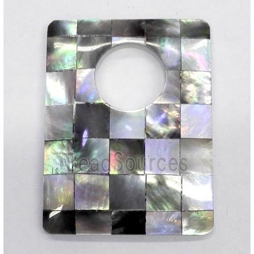 Paua Abalone shell pendant, rectangle