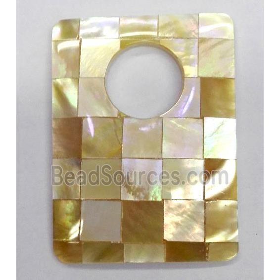 Paua Abalone shell pendant, rectangle