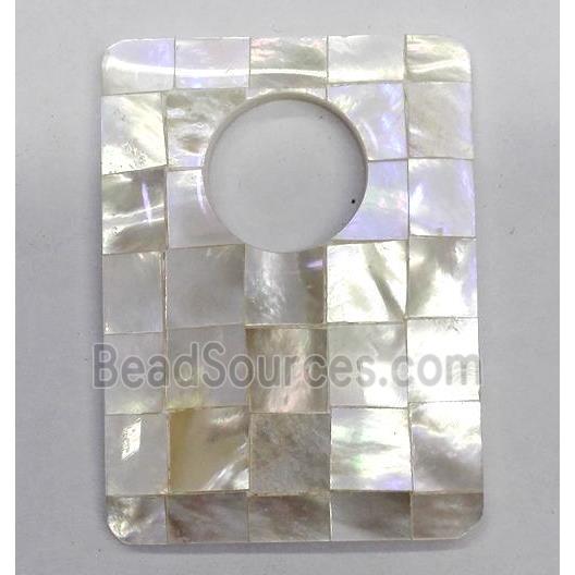 Paua Abalone shell pendant, rectangle