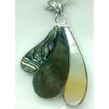 Paua Abalone shell pendant, scalewing, mixed