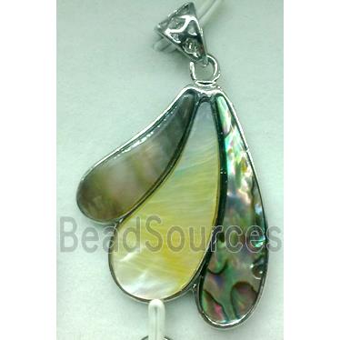 Paua Abalone shell pendant, scalewing, mixed