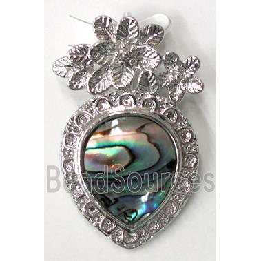 Paua Abalone shell pendant, mxied